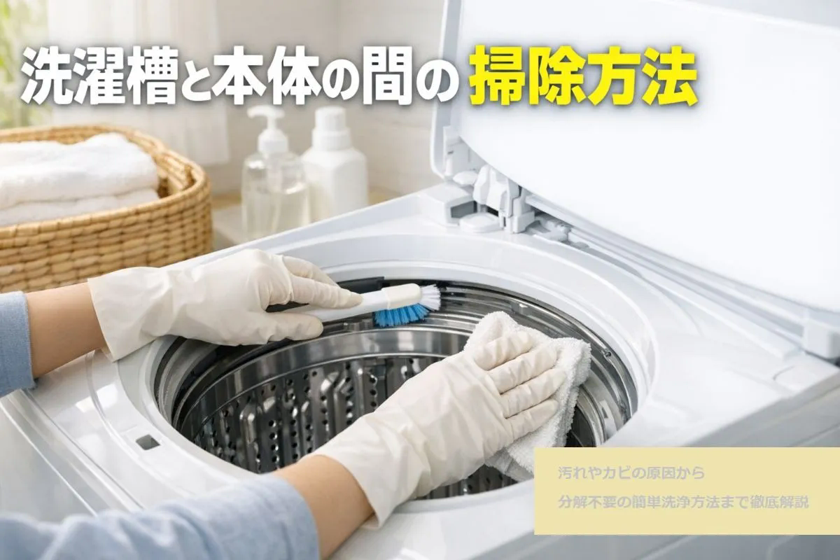 洗濯槽と本体の間の掃除方法｜汚れやカビの原因から分解不要の簡単洗浄方法まで徹底解説